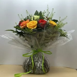 Bouquet de 11 roses colorées